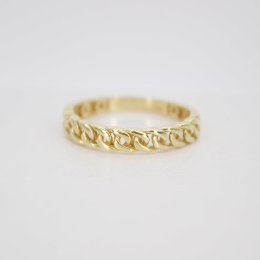 Anillo cadena en oro amarillo 14k.