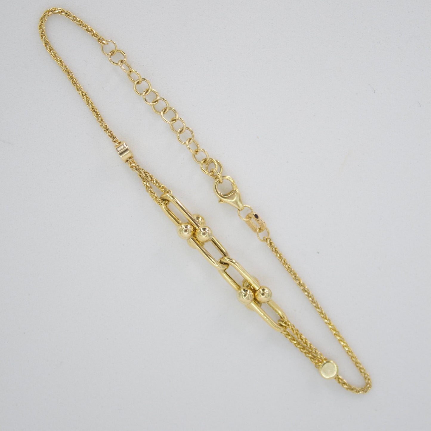 Pulsera eslabones en oro amarillo 14k.