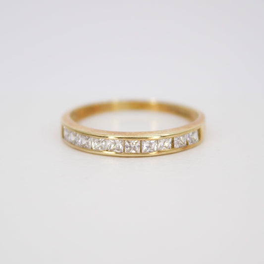 Churumbela oro amarillo 14k con zirconias.