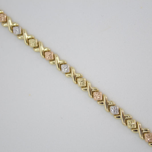 Pulsera tipo paloma Picasso oro florentino 14k.