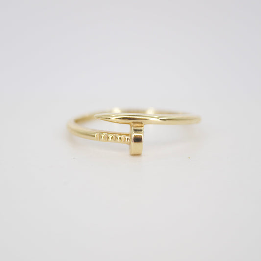 Anillo tornillo oro amarillo 14k.