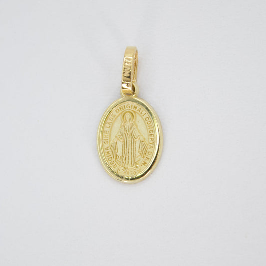 Medalla Virgen milagrosa en oro amarillo 14k.