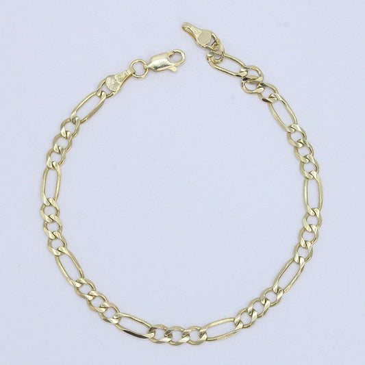 Pulso tejido 3x1 en oro amarillo 14k.