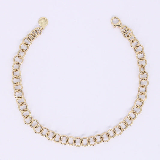 Pulsera aros en oro amarillo 14k.