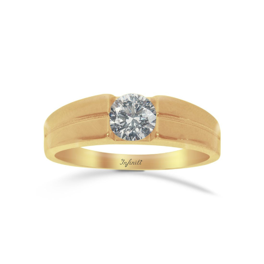 Anillo Oro Amarillo 14k - Zirconia 5.5 mm