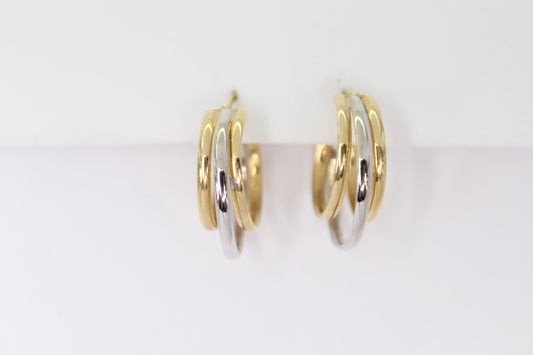 Arracadas en oro combinado 14k.