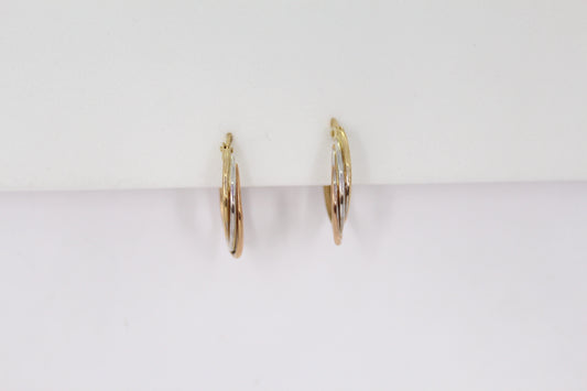 Arracadas en oro combinado de 14k.