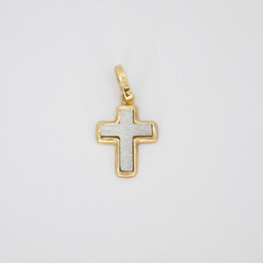 Cruz en oro combinado 14k.