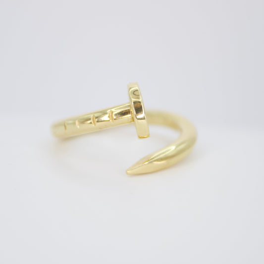 Anillo tornillo en oro amarillo 14k.